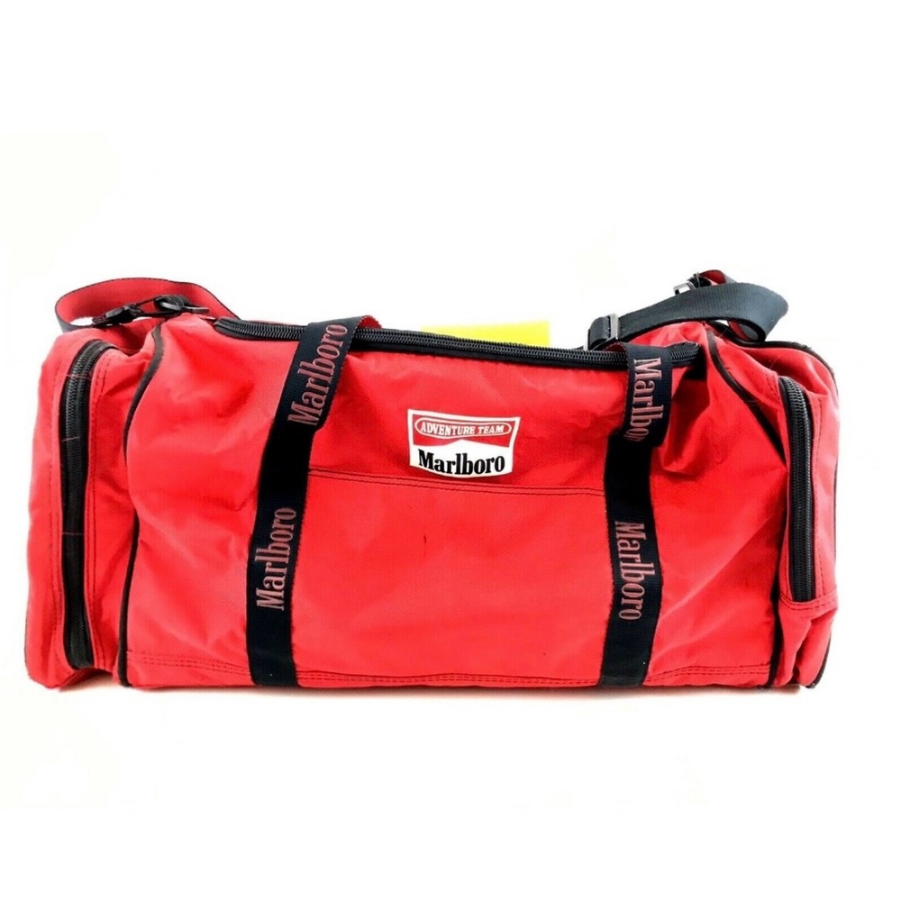 Marlboro Red Duffel Bag with Black Accents